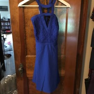 BLUE LACE COCKTAIL DRESS